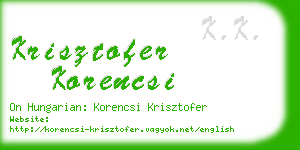 krisztofer korencsi business card